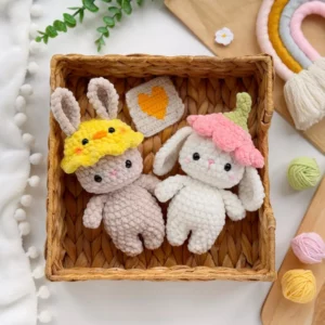 Crochet Bunnies in Easter Hats