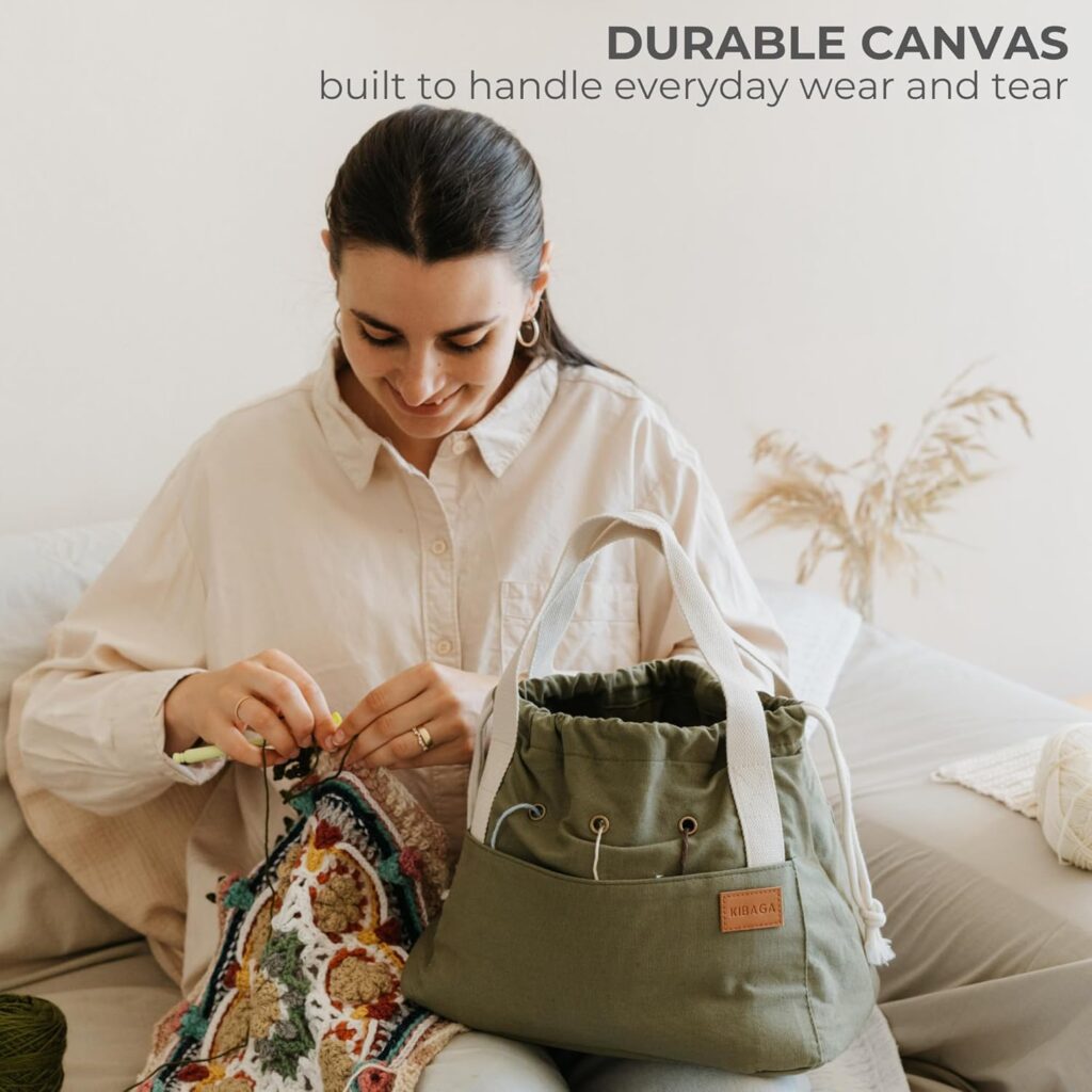 Stylish Crochet Organizer Bag Portable Storage for Hooks Yarn