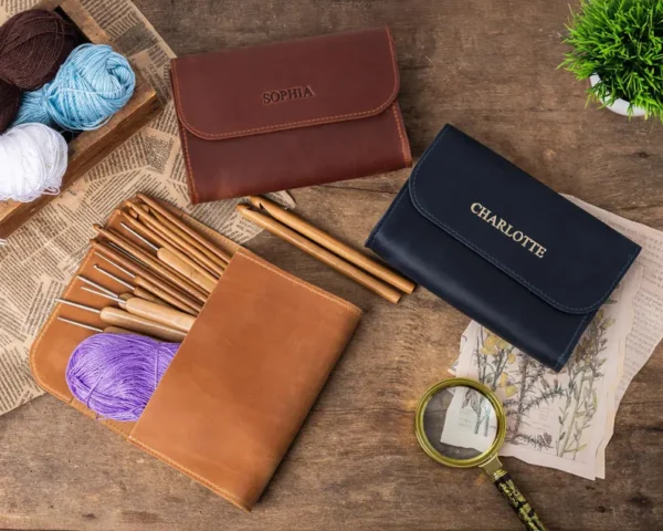 Personalized Crochet Hook Holder – Leather Organizer Case by GrandiUa - Image 3