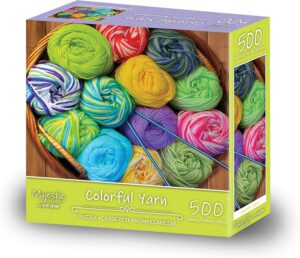 vibrant colored yarn puzzle