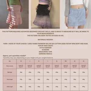 willow skirt crochet pattern