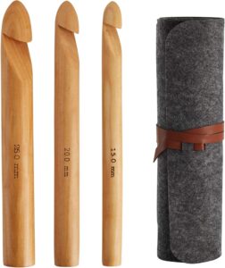 giant bamboo crochet hooks set