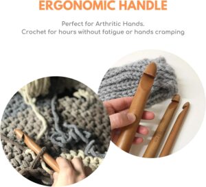 giant bamboo crochet hooks set4