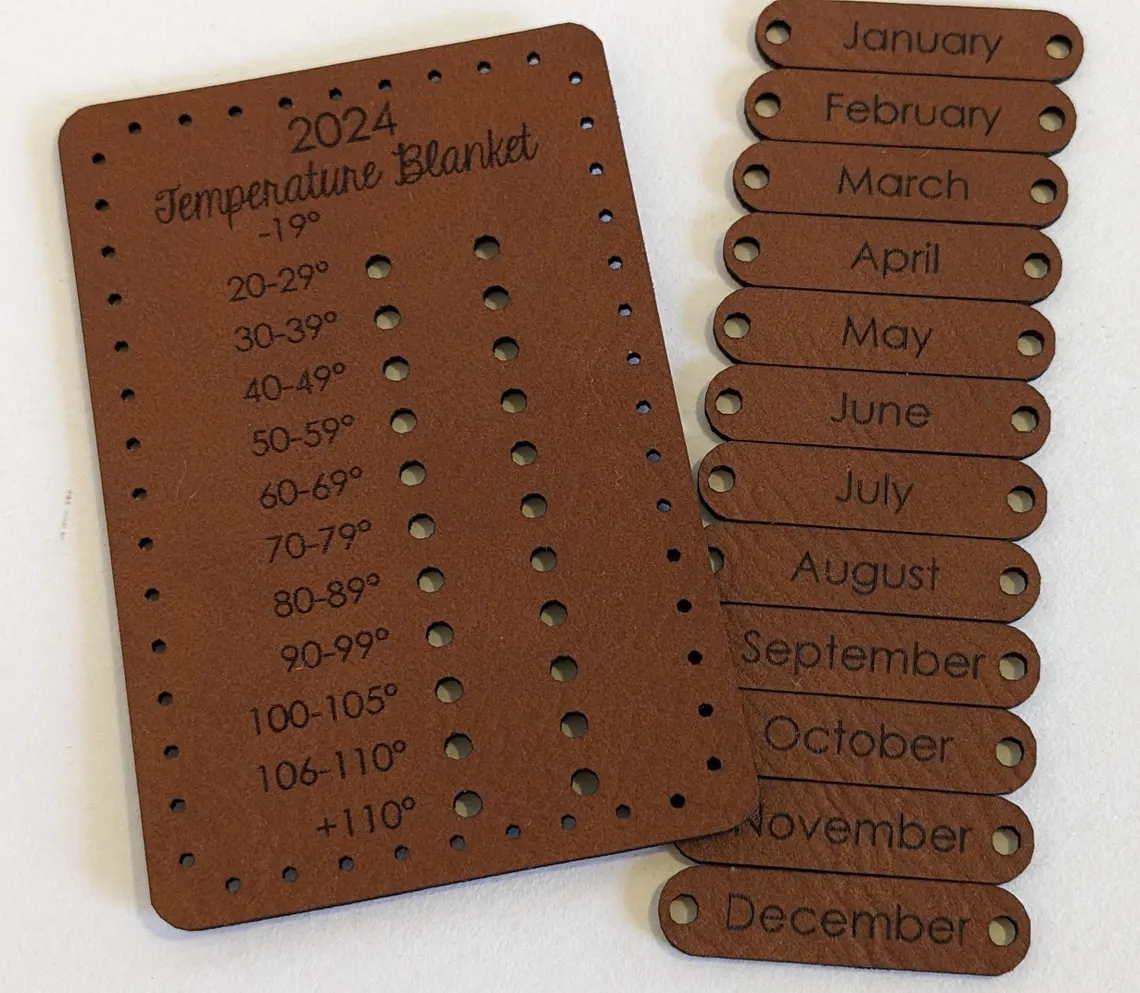 temperature blanket labels