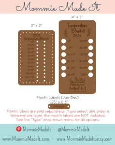 temperature blanket labels