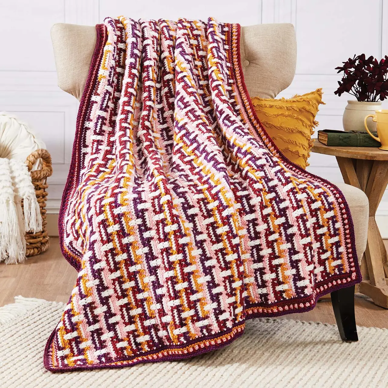 Amber Glow Mosaic Throw