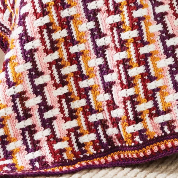 Herrschners Amber Glow Mosaic Throw Crochet Kit - Image 2