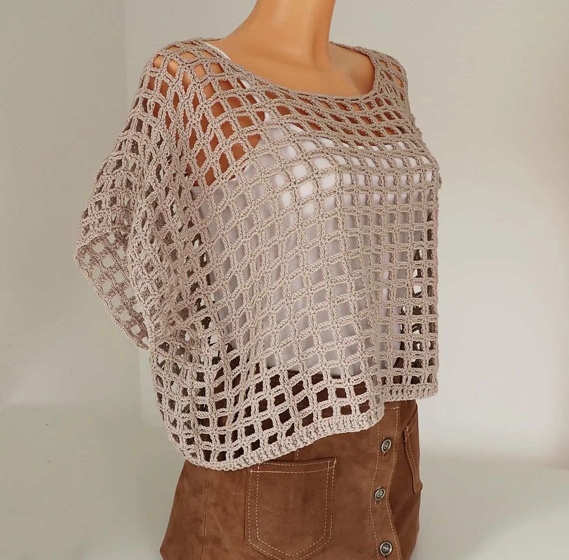 Square Dance crochet shirt pattern