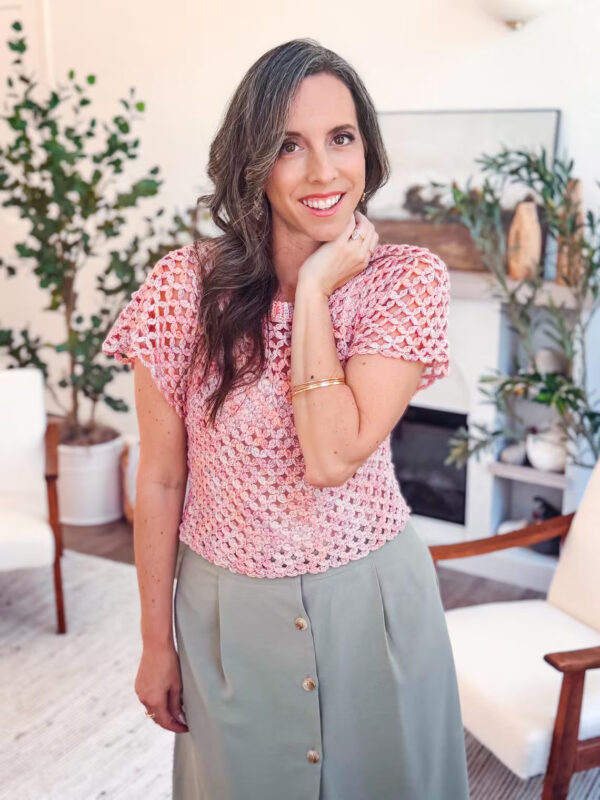 circle leaf crochet top pattern