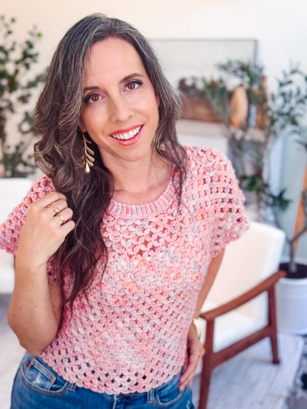 circle leaf crochet top pattern