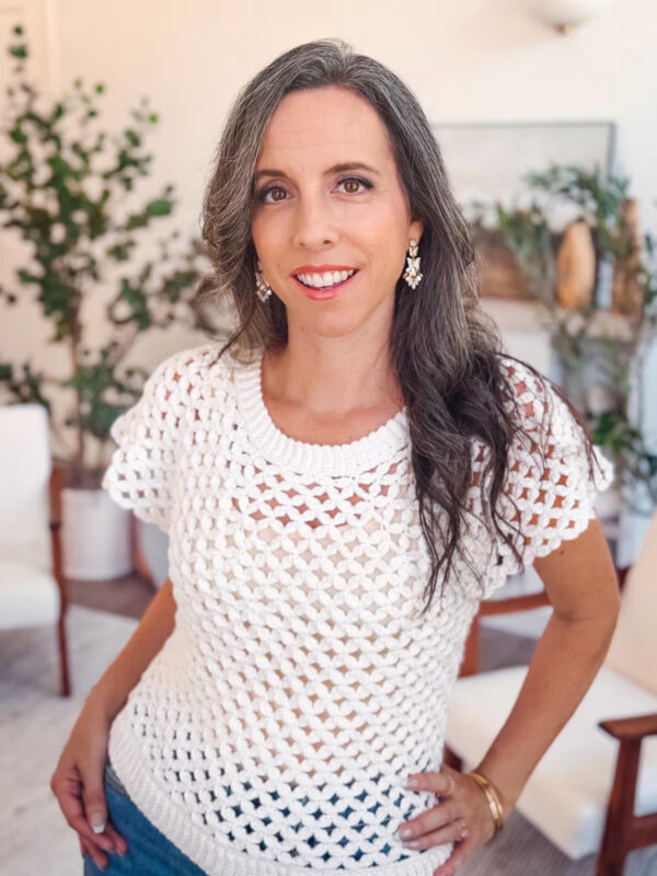 circle leaf crochet top pattern