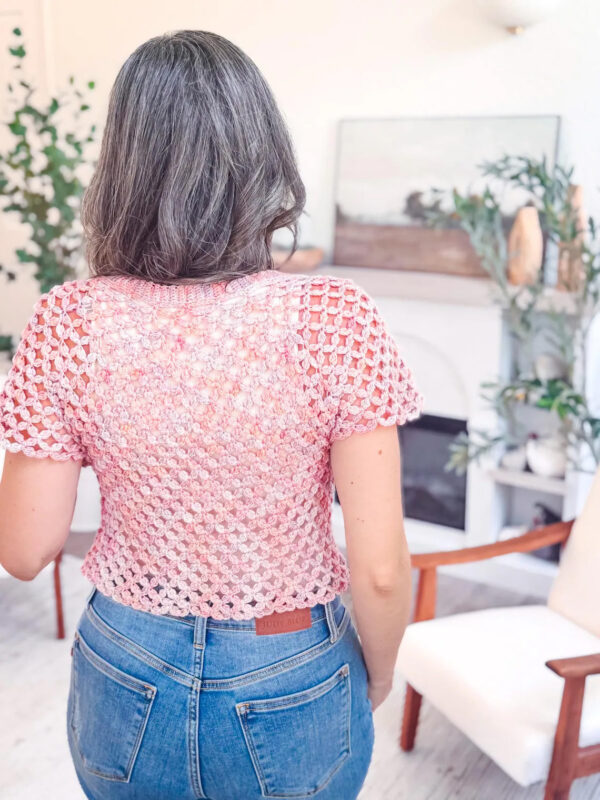 circle leaf crochet top pattern