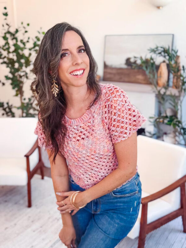 circle leaf crochet top pattern