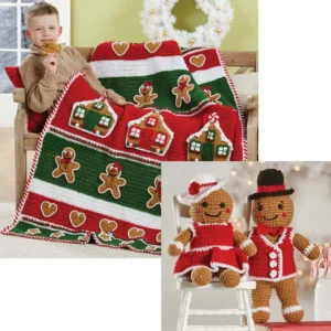 Jolly Gingerbreads crochet kit set