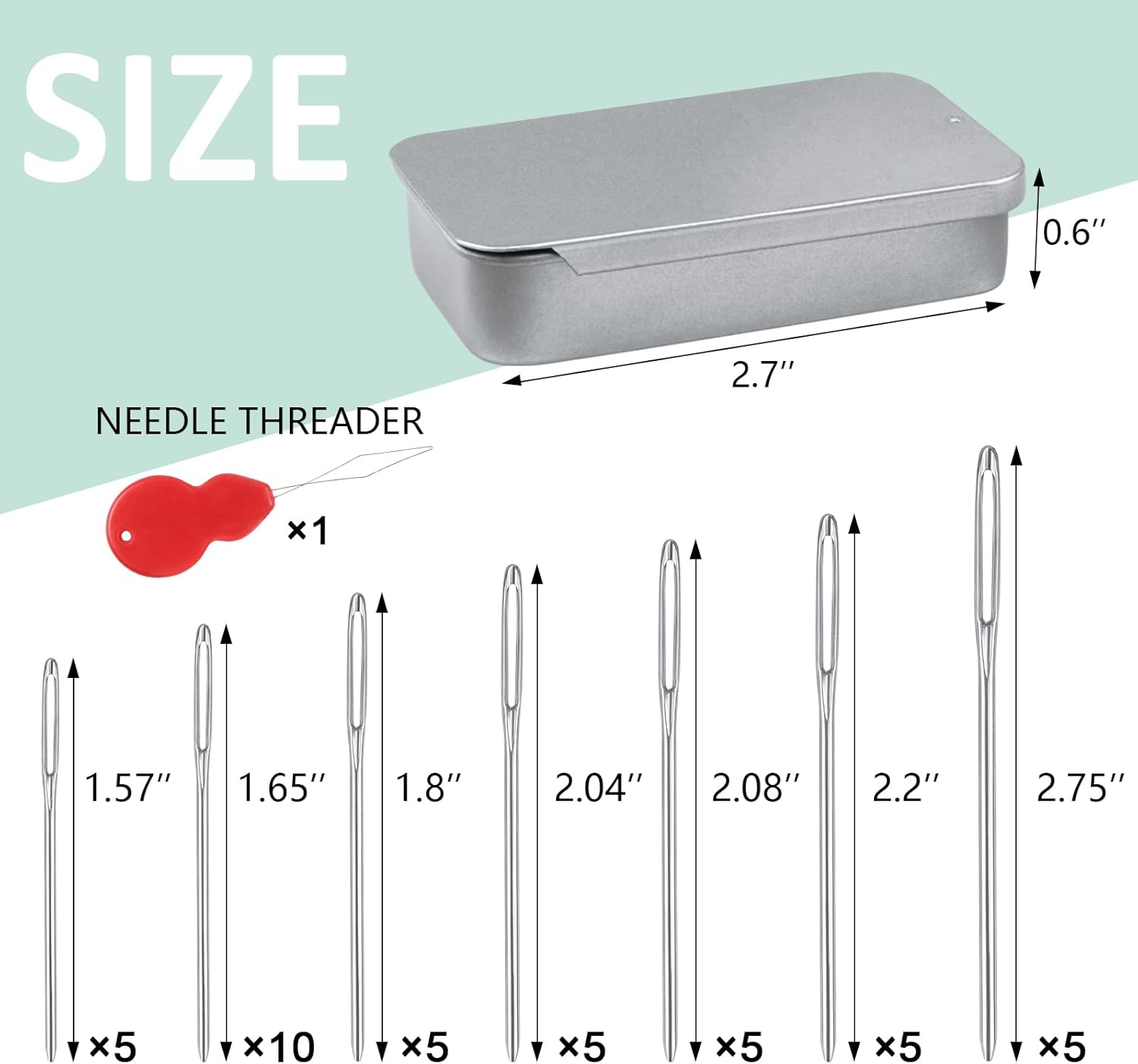 40-Piece Large Eye Blunt Needles Set 2 large eye blunt needles set