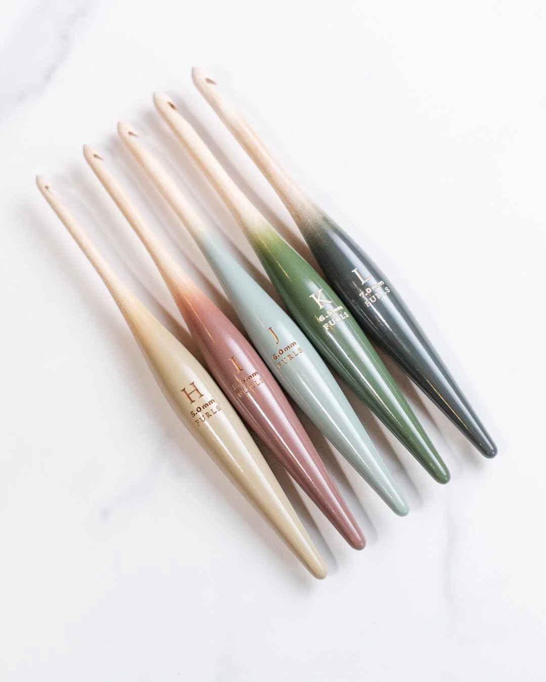 Maple Ombre Streamline Wood Crochet Hooks by Furls 3 Maple Ombre Crochet Hooks