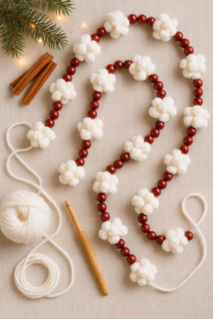 crochet popcorn garland pattern