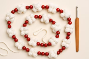 crochet popcorn garland pattern