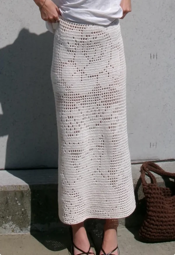 Flora Bloom Filet Crochet Skirt Pattern PDF by PorsboStudio - crochet envy