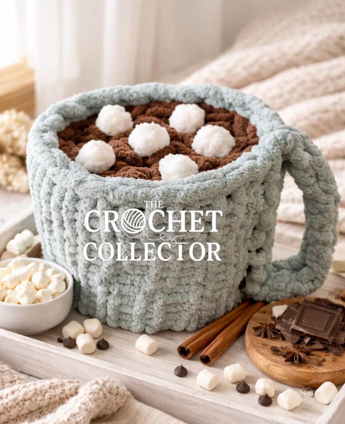 Hot Cocoa Mug Blanket Pattern using Crochet and Hand-Knitting by Crochet Collector 3 hot cocoa mug blanket pattern