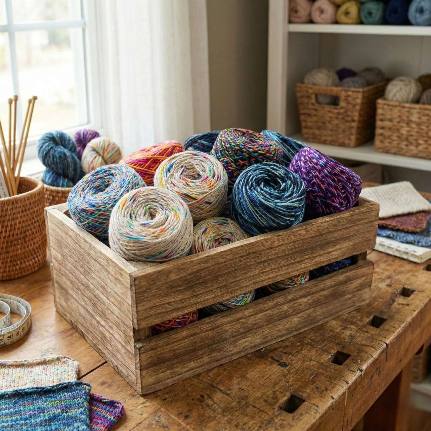 reclaimed silk yarn bundle