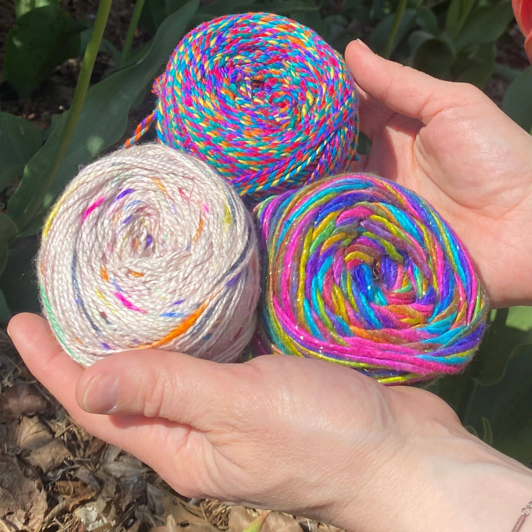 Darn Good Yarn Mystery Yarn Grab Bag 7 recycled silk yarn mystery bag