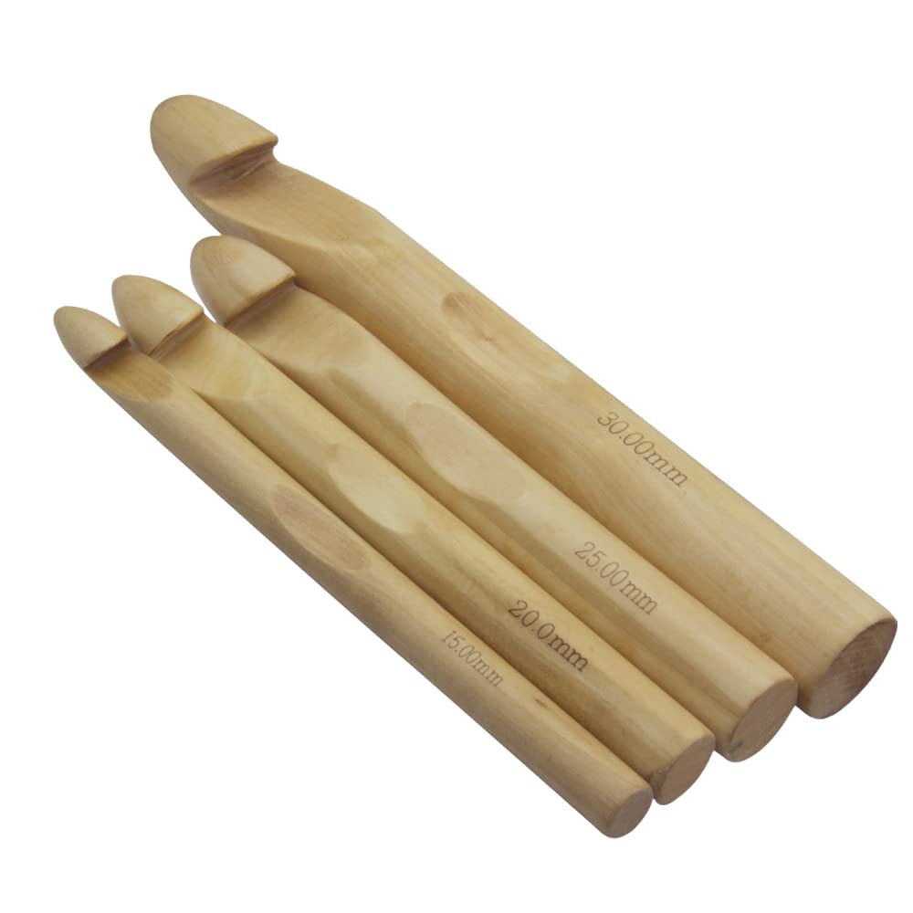 Large Wooden Crochet Hook Set