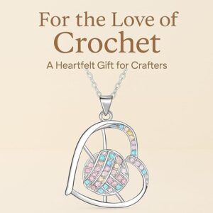 crochet themed necklace