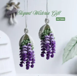 crochet wisteria hanging decor pattern