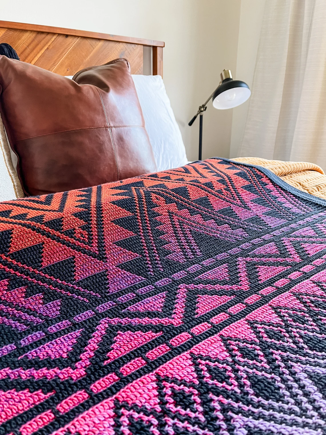 FireSky Mosaic Afghan Crochet Pattern by BrooklynandCompany 3 mosaic crochet blanket pattern