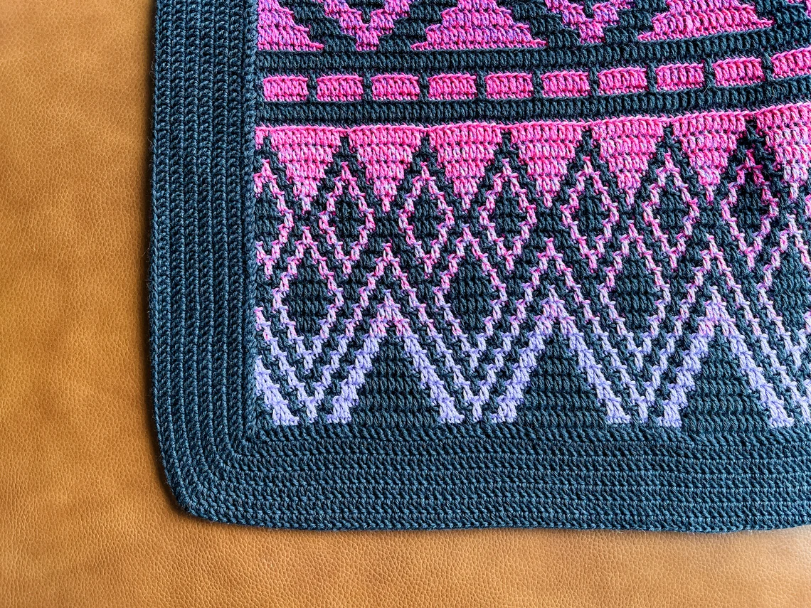 FireSky Mosaic Afghan Crochet Pattern by BrooklynandCompany 4 mosaic crochet blanket pattern