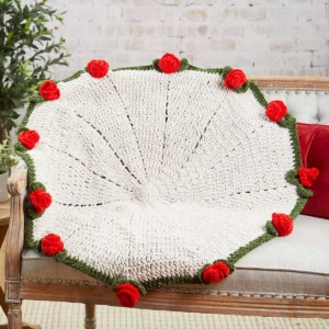 chenille blanket yarn with pre-made flowers