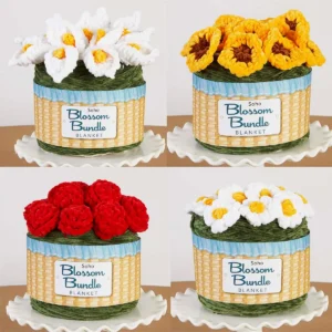 chenille blanket yarn with pre-made flowers