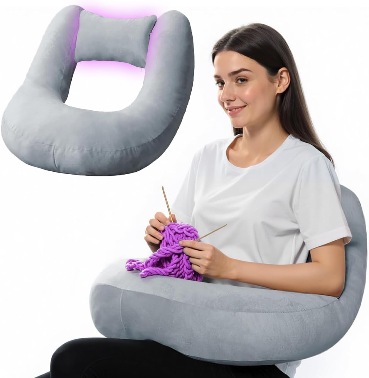 crochet pillow for lap support