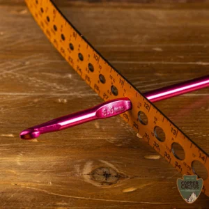 leather crochet stitch gauge tool