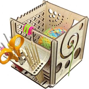 wooden yarn bowl organizer