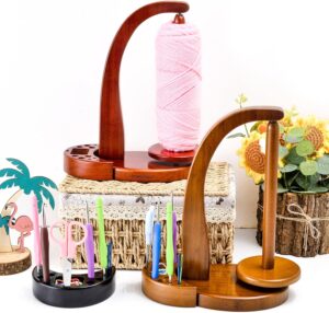 wooden yarn holder for crocheting