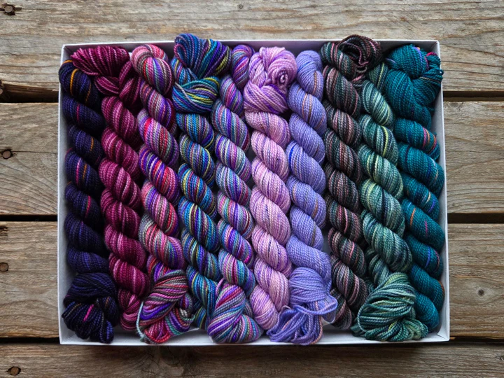 Koigu Pencil Box mini skein yarn kit