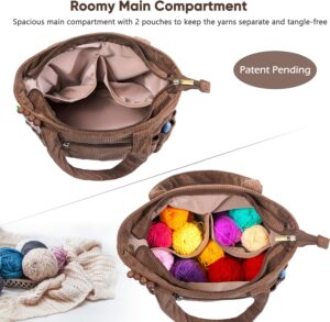 corduroy crochet tote bag with hook holder
