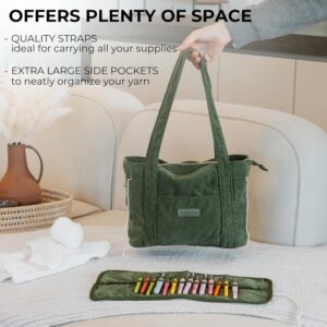 corduroy yarn bag with hook holder