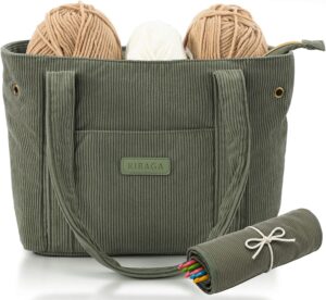 corduroy yarn bag with hook holder