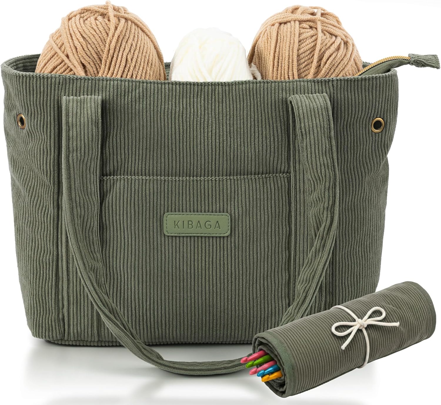 corduroy yarn bag with hook holder