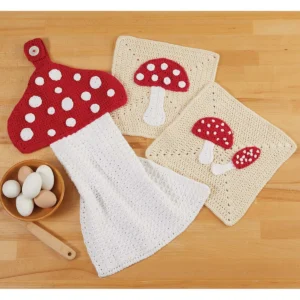 mushroom crochet kitchen set kit