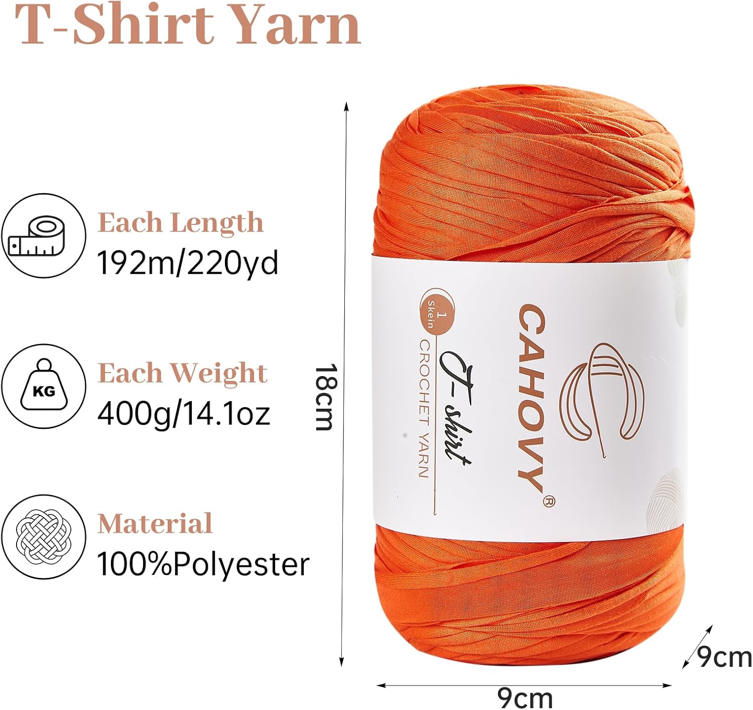 CAHOVY T-Shirt Yarn for Crochet, 400g 2 t-shirt yarn for crochet