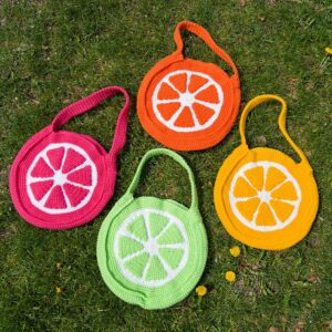 crochet citrus tote bag kit