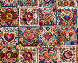 crochet hearts jigsaw puzzle
