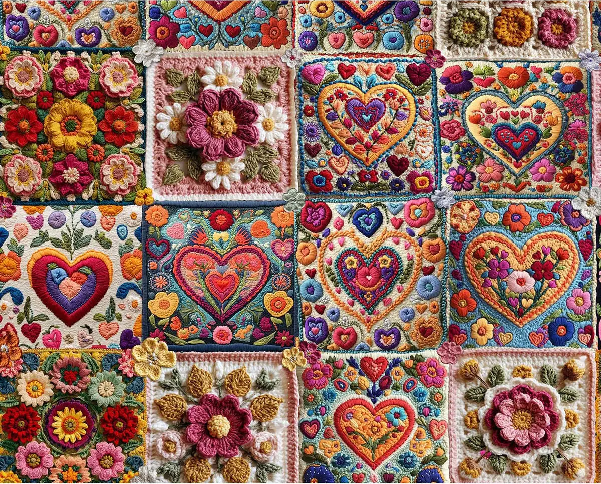 crochet hearts jigsaw puzzle