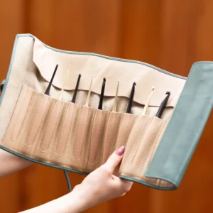 leather crochet hook roll